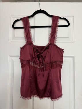 Edikted Satin Camisole in Burgundy